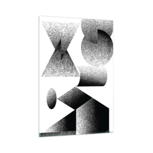 Quadro su vetro - Geometria composta da angoli e forme ovali - 80x120cm - Angoli e ovali - Decorazione murale moderna per soggiorno e camera da letto ARTTOR