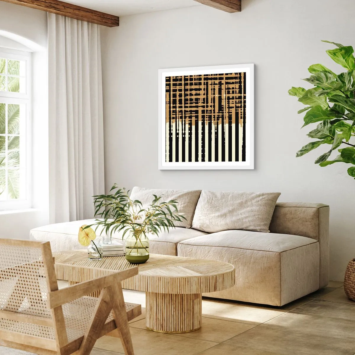 Poster in cornice bianca - Astrazione architettonica - 40x40 cm