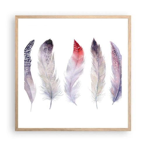 Poster in cornice rovere chiaro - Delicate come una nebbia multicolore - 60x60 cm
