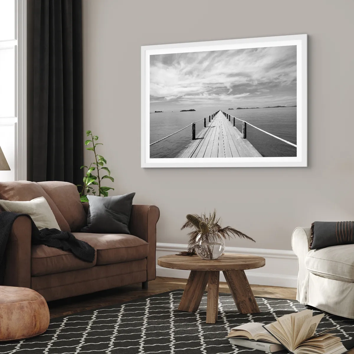 Poster in cornice bianca - Forse un viaggio... - 50x40 cm