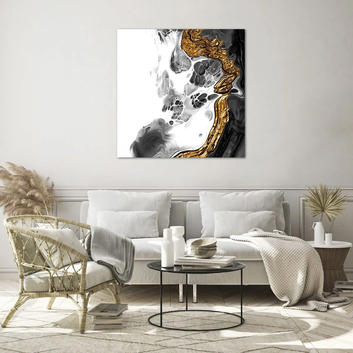 Quadro su vetro - Composizione organica - 70x70 cm