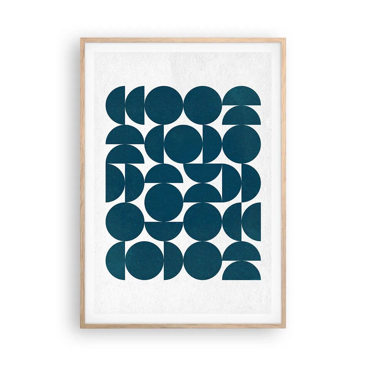 Poster in cornice rovere chiaro - Cerchi e semicerchi - 70x100 cm