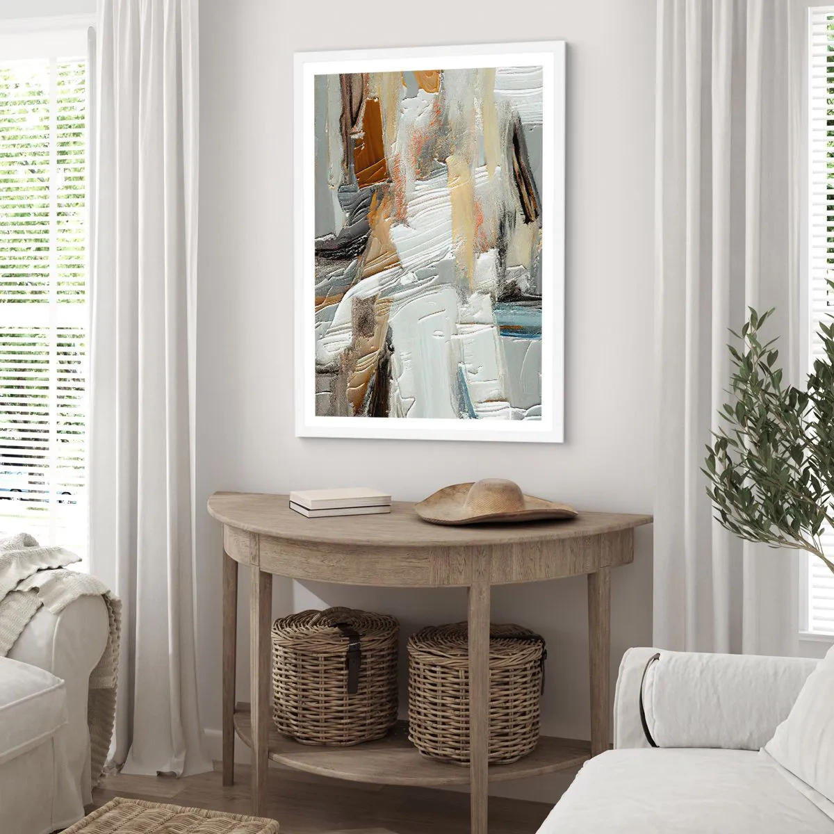 Poster in cornice bianca - Strati colorati - 40x50 cm