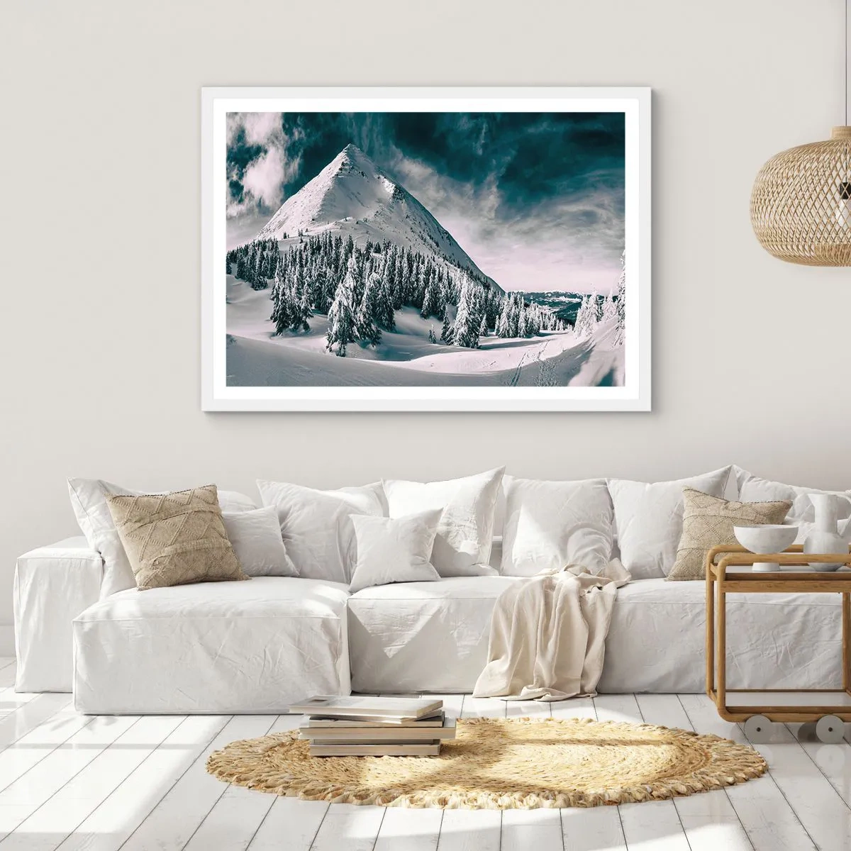 Poster in cornice bianca - Il paese della neve e del ghiaccio - 40x30 cm