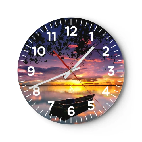 Orologio da parete - Orologio in Vetro - Ti sembra di essere sospeso nel cielo... - 40x40 cm