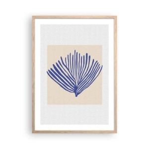 Poster in cornice rovere chiaro - Ventaglio blu - 50x70 cm
