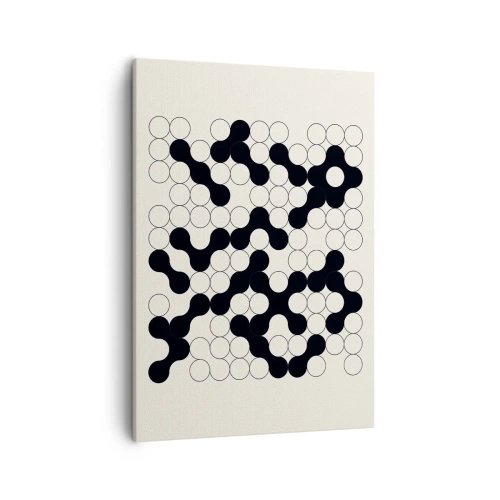 Quadro su tela - Stampe su Tela - Motivi in bianco e nero con cerchi su sfondo chiaro - 50x70cm - Gioco cinese: variazione - Decorazione murale moderna per soggiorno e camera da letto ARTTOR