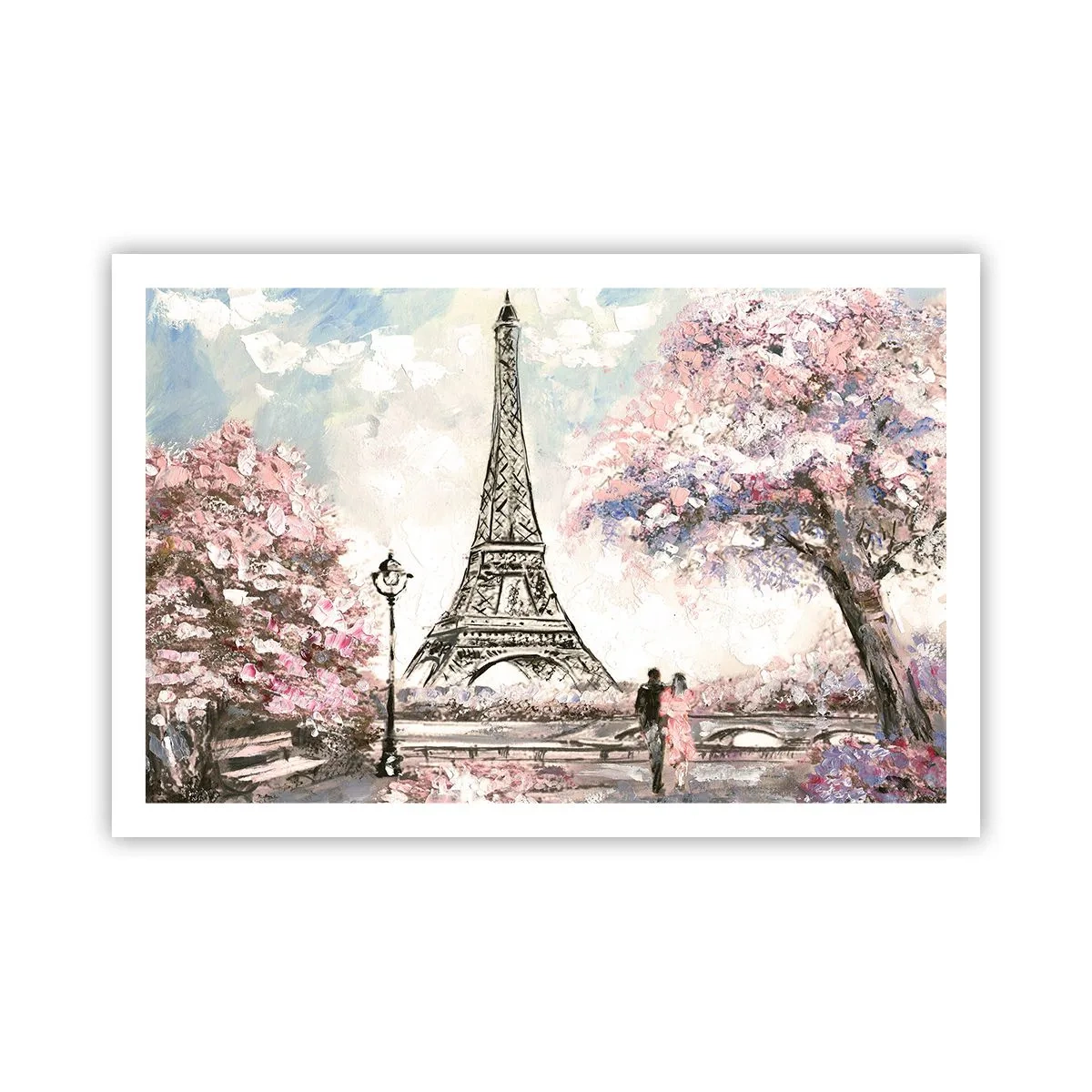 Poster - Passeggiata a Parigi in aprile - 91x61 cm