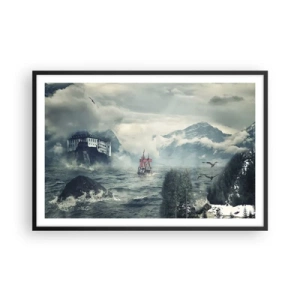 Poster in cornice nera - Sulle acque magiche - 91x61 cm