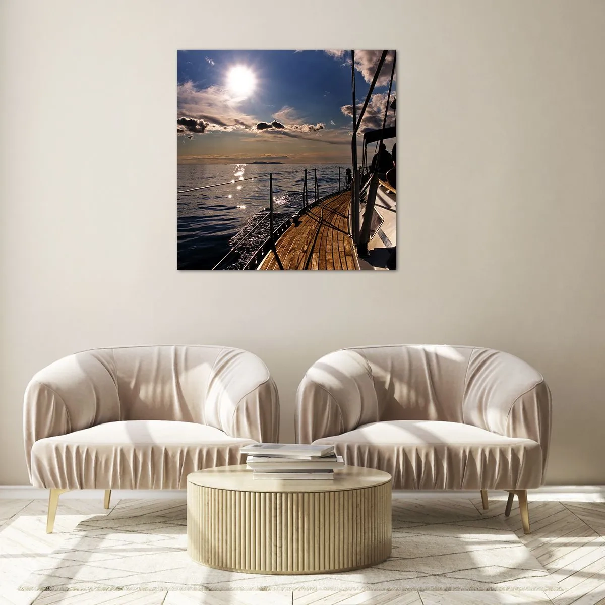 Quadro su vetro - A vele spiegate verso il sole - 30x30 cm