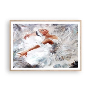 Poster in cornice rovere chiaro - Delicata e leggera come il tulle - 100x70 cm