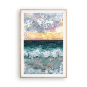 Poster in cornice rovere chiaro - Acqua, luce, aria - 61x91 cm