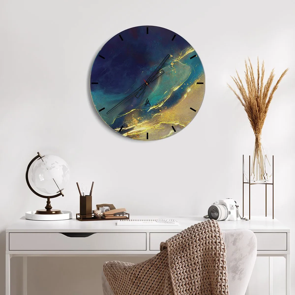 Orologio da parete - Orologio in Vetro - La palude dorata - 40x40 cm