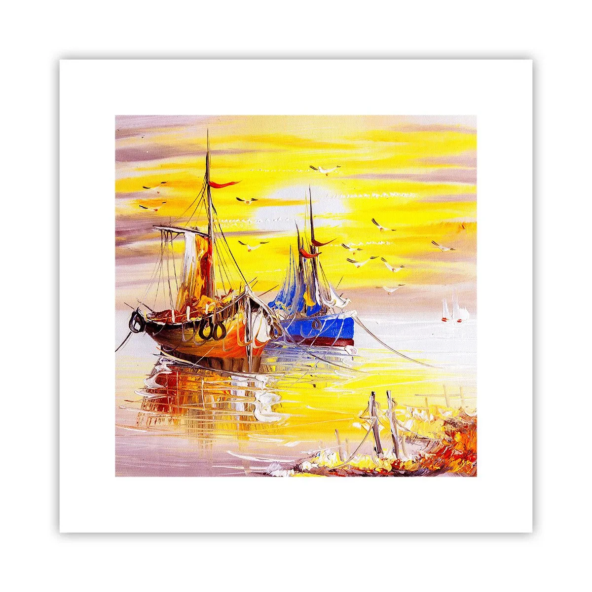 Poster - Meritato riposo nel porto - 30x30 cm
