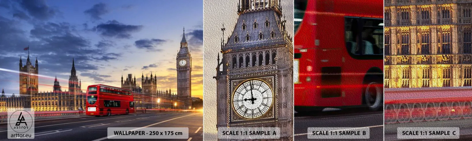 Campione di Fotomurale Premium Sand - Segni particolari - Città, Londra, Architettura - 100x30 cm