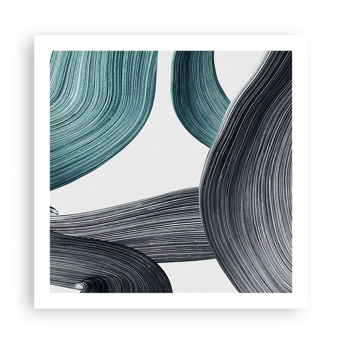 Poster - Tracce smeraldo e nero - 60x60 cm