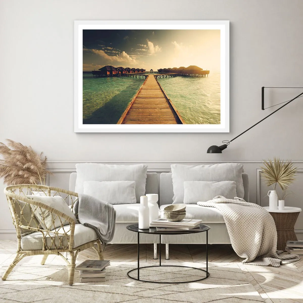 Poster in cornice bianca - Caldo invito - 70x50 cm