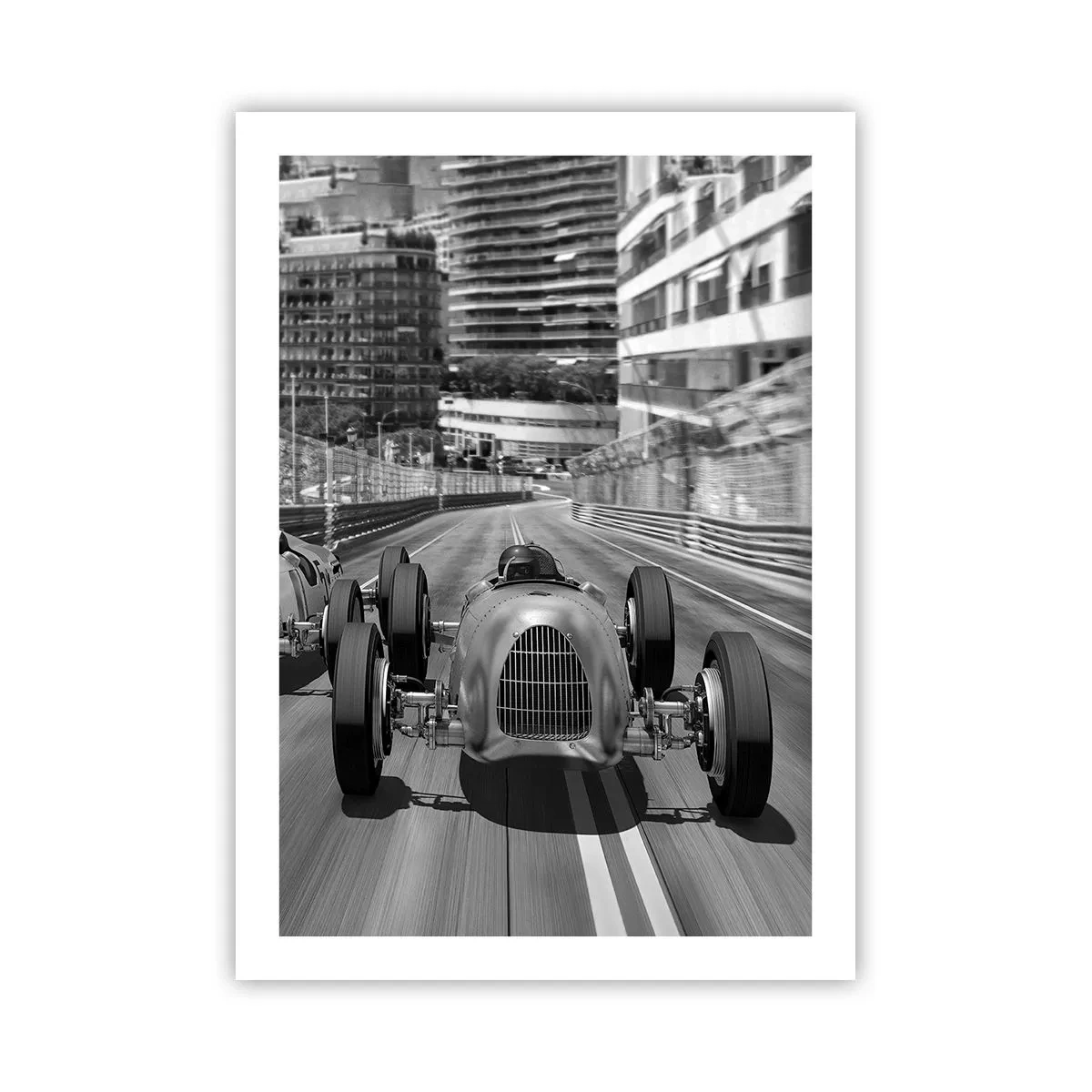Poster - Corse automobilistiche storiche di Monte Carlo - 50x70cm - Tanto tempo fa a Montecarlo - Decorazione murale moderna per soggiorno e camera da letto ARTTOR