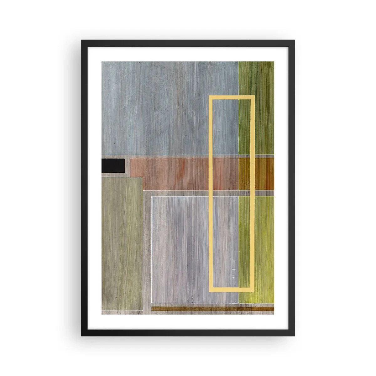 Poster in cornice nera - Astrazione geometrica in colori tenui - 50x70cm - Semplice e tranquillo - Decorazione murale moderna per soggiorno e camera da letto ARTTOR