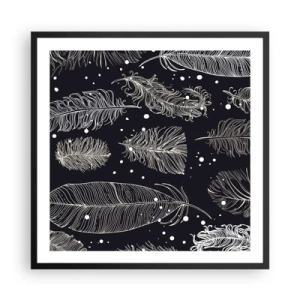 Poster in cornice nera - Pizzo piumato - 60x60 cm