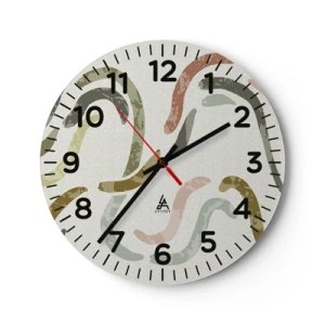 Orologio da parete - Orologio in Vetro - La danza gioiosa dell'astrazione - 30x30 cm