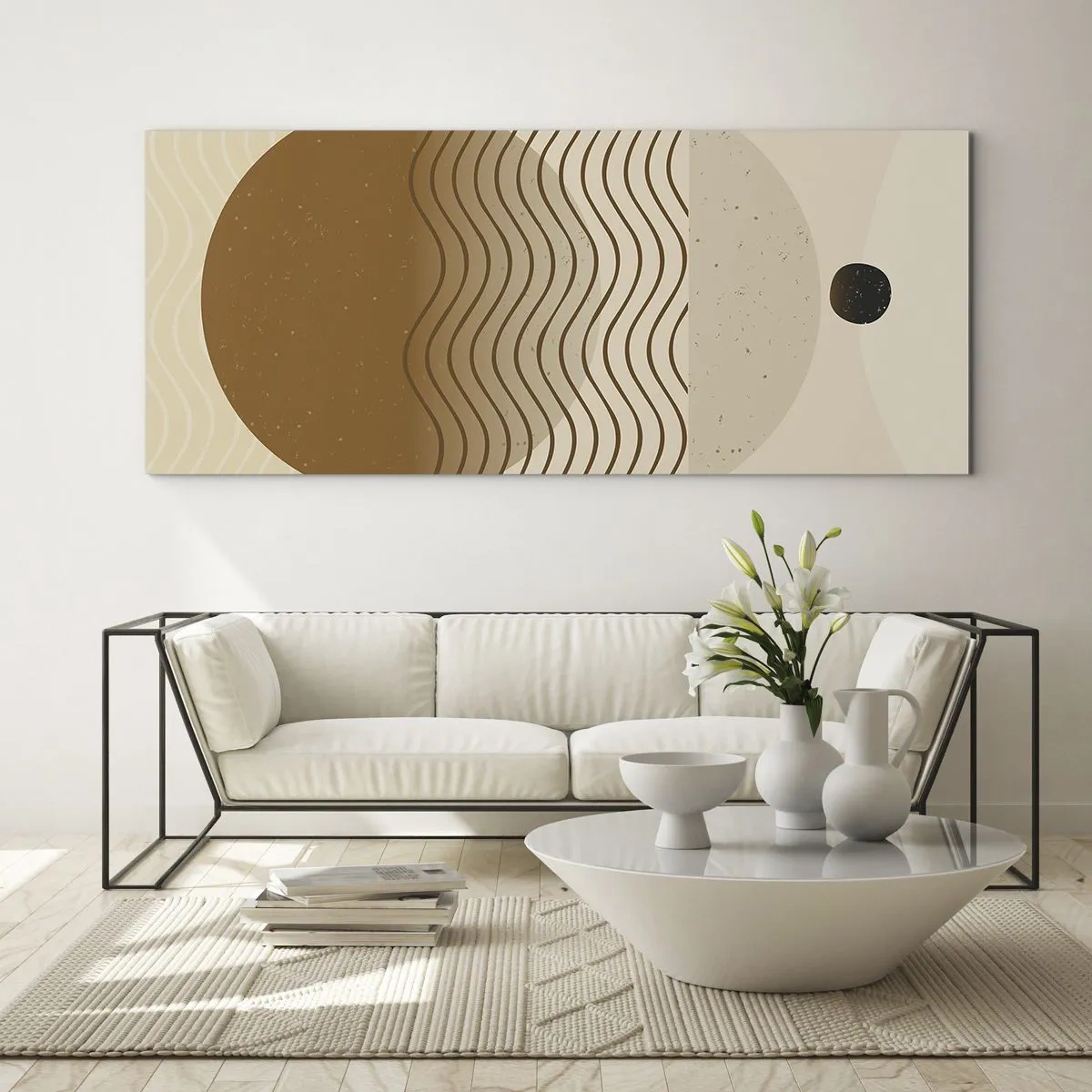 Quadro su vetro - Sull'origine delle figure geometriche - 100x40 cm