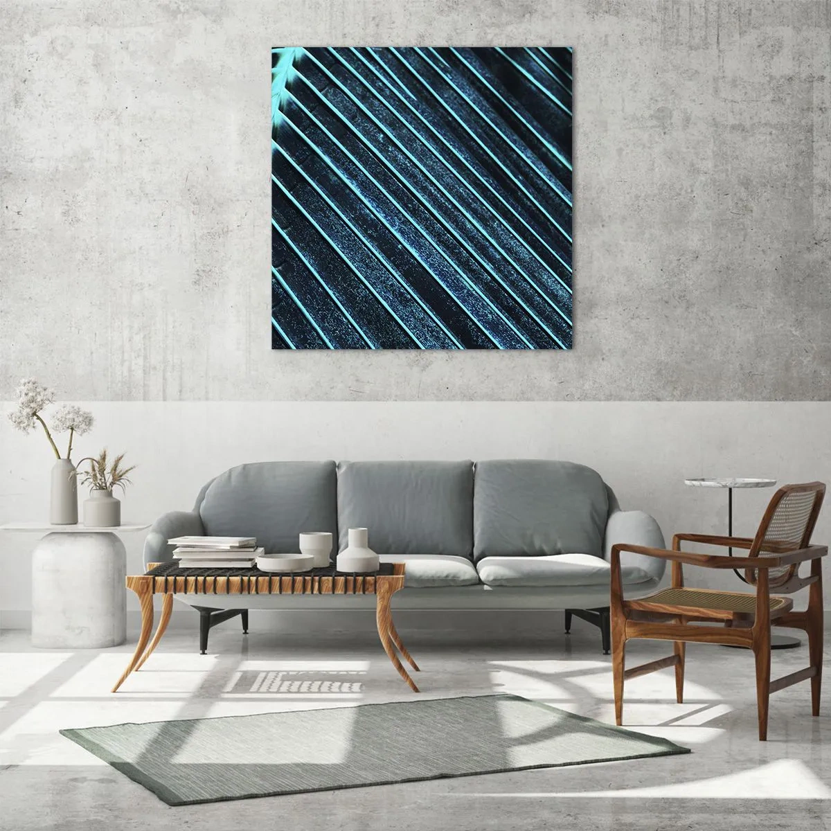 Quadro su vetro - La struttura del verde - 30x30 cm