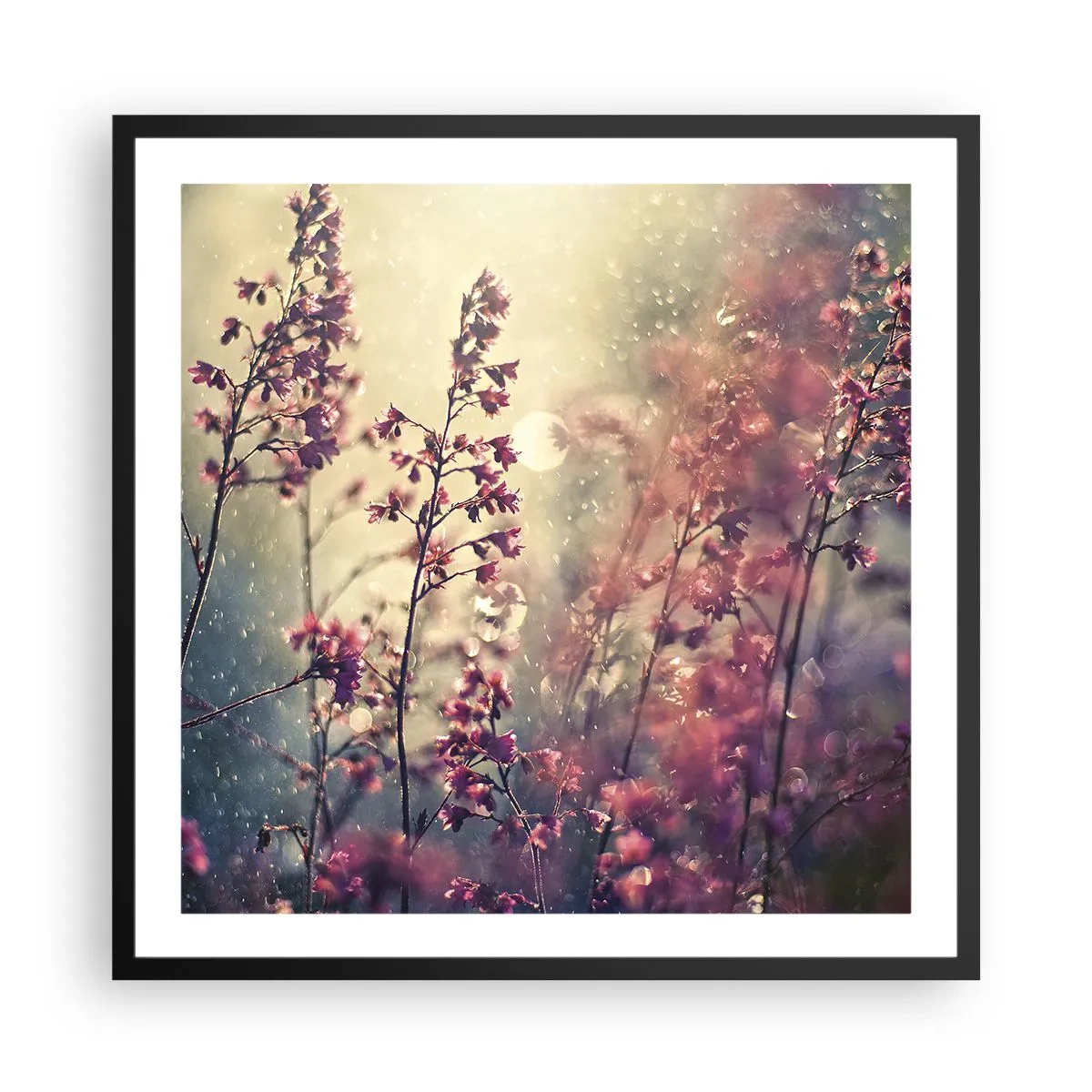 Poster in cornice nera - Giardino misterioso - 60x60 cm