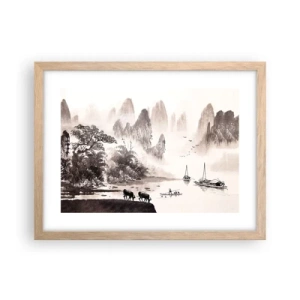 Poster in cornice rovere chiaro - L'esotica quotidianità dell'Oriente - 40x30 cm