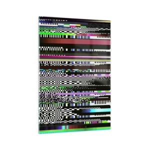 Quadro su vetro - Linee colorate e pixel in stile astratto - 70x100cm - Immagine di prova della realtà - Decorazione murale moderna per soggiorno e camera da letto ARTTOR