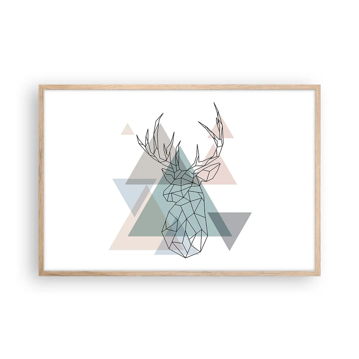 Poster in cornice rovere chiaro - Nel bosco geometrico - 91x61 cm