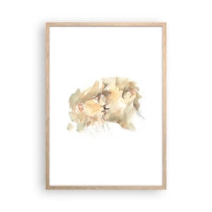 Poster in cornice rovere chiaro - Sarà l'anima gemella? - 50x70 cm