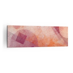 Quadro su tela - Stampe su Tela - Forme geometriche astratte in tonalità pastello di rosa - 160x50cm - Trasformazioni geometriche in rosa - Decorazione murale moderna per soggiorno e camera da letto ARTTOR