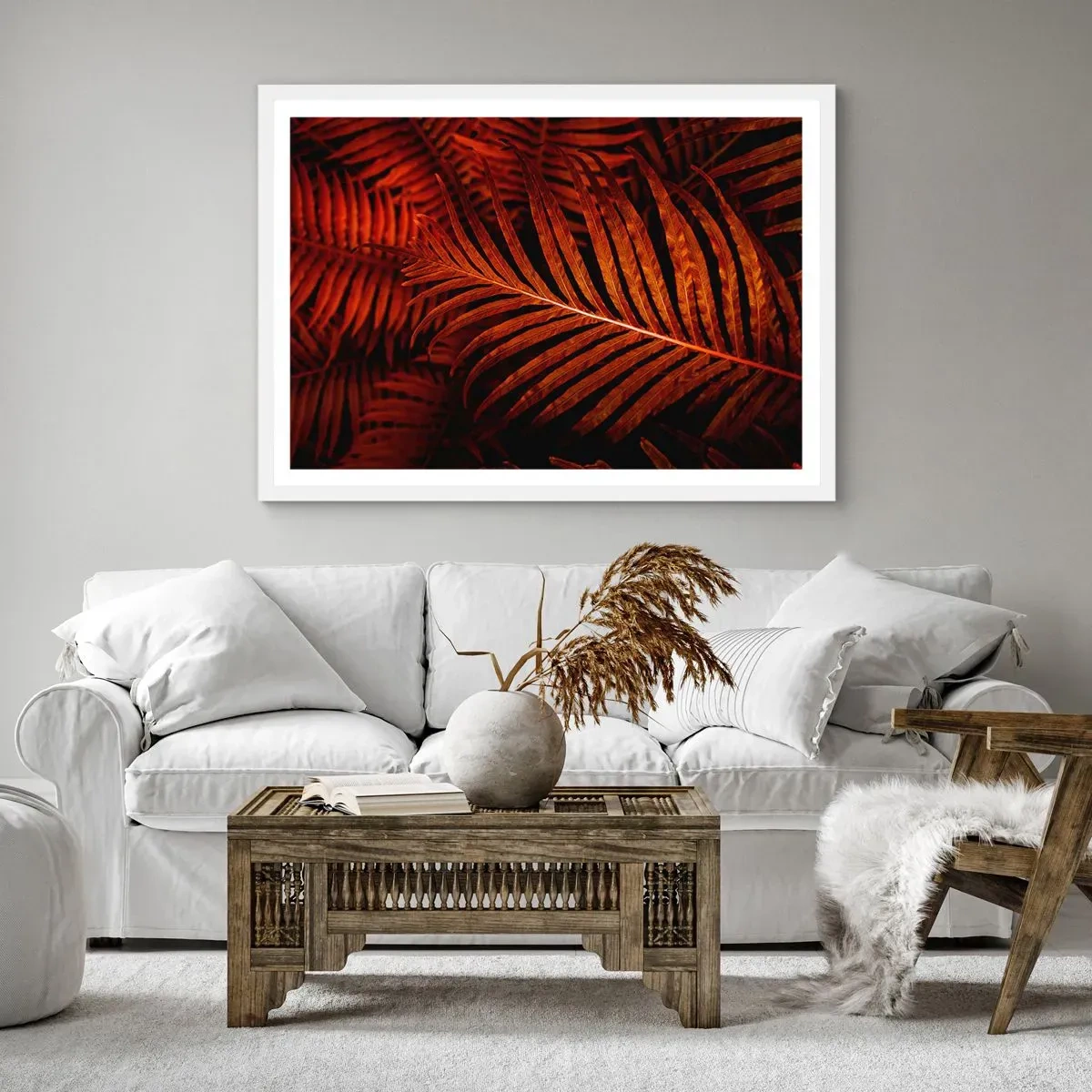 Poster in cornice bianca - Il calore della vita - 100x70 cm