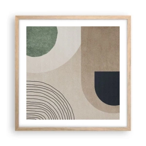 Poster in cornice rovere chiaro - La mitezza dell'ovale - 50x50 cm