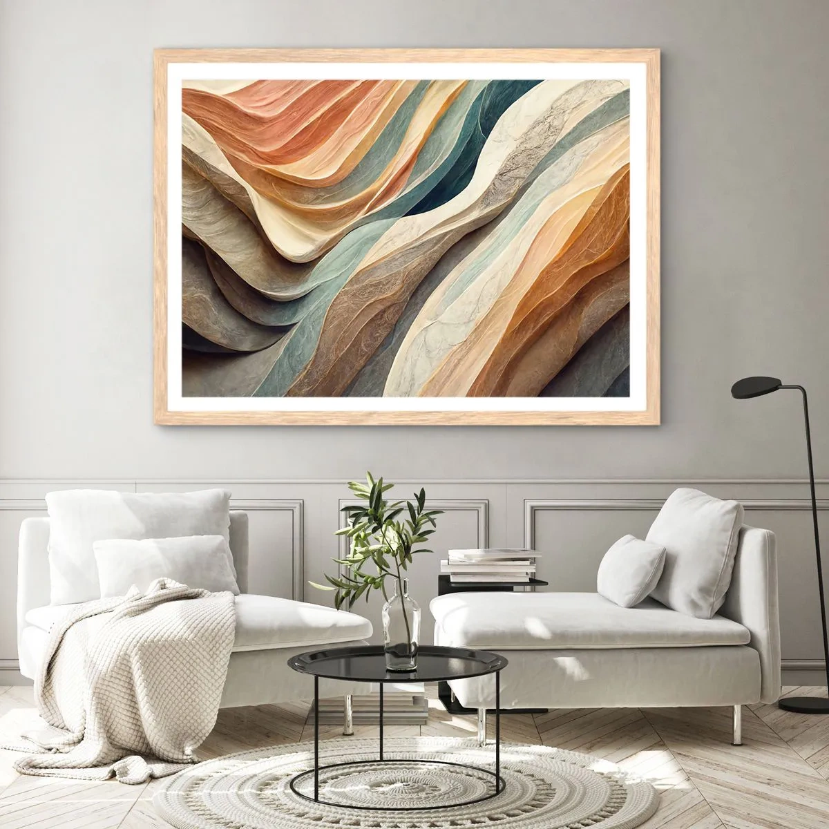 Poster in cornice rovere chiaro - L'attimo prima del cambiamento - 100x70 cm