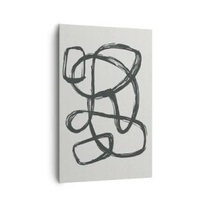 Quadro su tela - Stampe su Tela - Linee astratte che creano forme libere su uno sfondo chiaro - 80x120cm - Astrazione aggrovigliata - Decorazione murale moderna per soggiorno e camera da letto ARTTOR