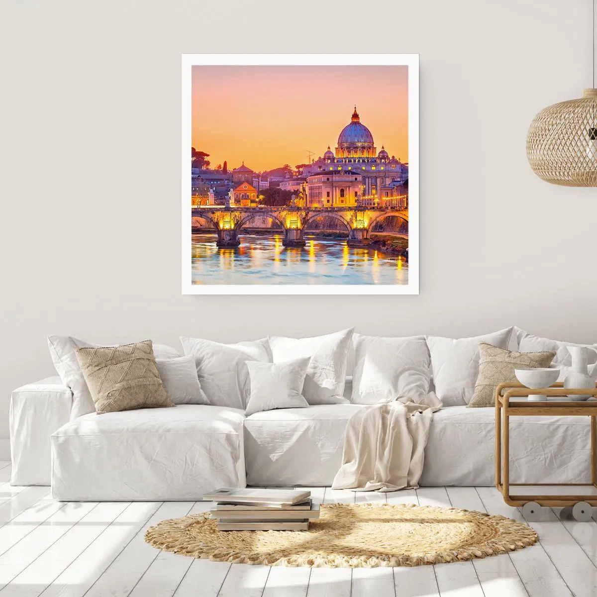 Poster - Tramonto sulla Città Eterna - 60x60 cm