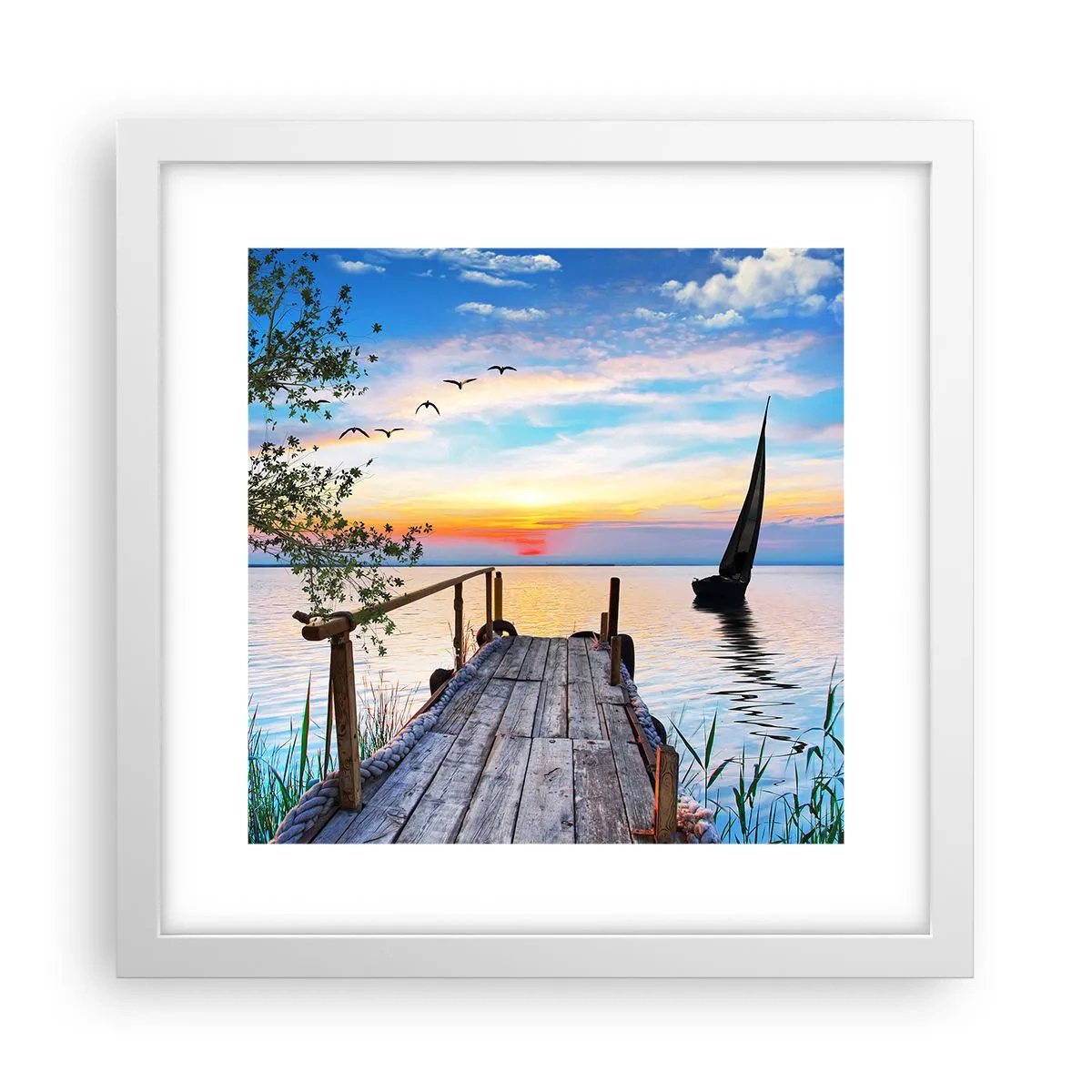 Poster in cornice bianca - Buona sera - 30x30 cm