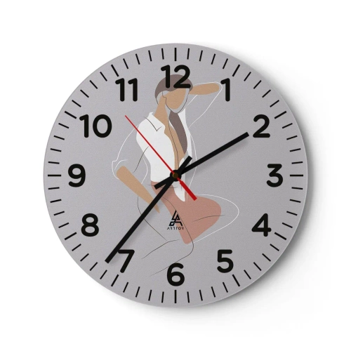 Orologio da parete - Orologio in Vetro - Profilo di bellezza - 40x40 cm