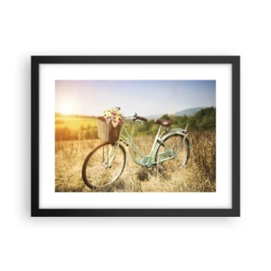 Poster in cornice nera - Resto qui un attimo - 40x30 cm