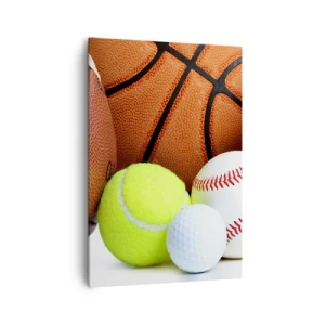 Quadro su tela - Stampe su Tela - Palloni di varie discipline sportive - 70x100cm - La palla ci unisce! - Decorazione murale moderna per soggiorno e camera da letto ARTTOR