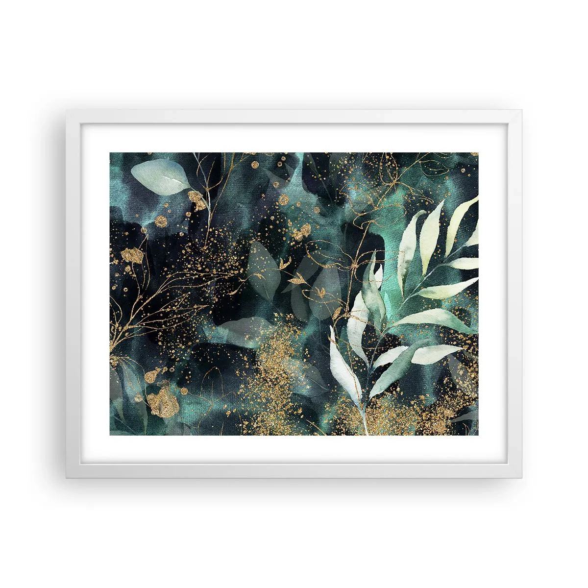 Poster in cornice bianca - Il giardino incantato - 50x40 cm