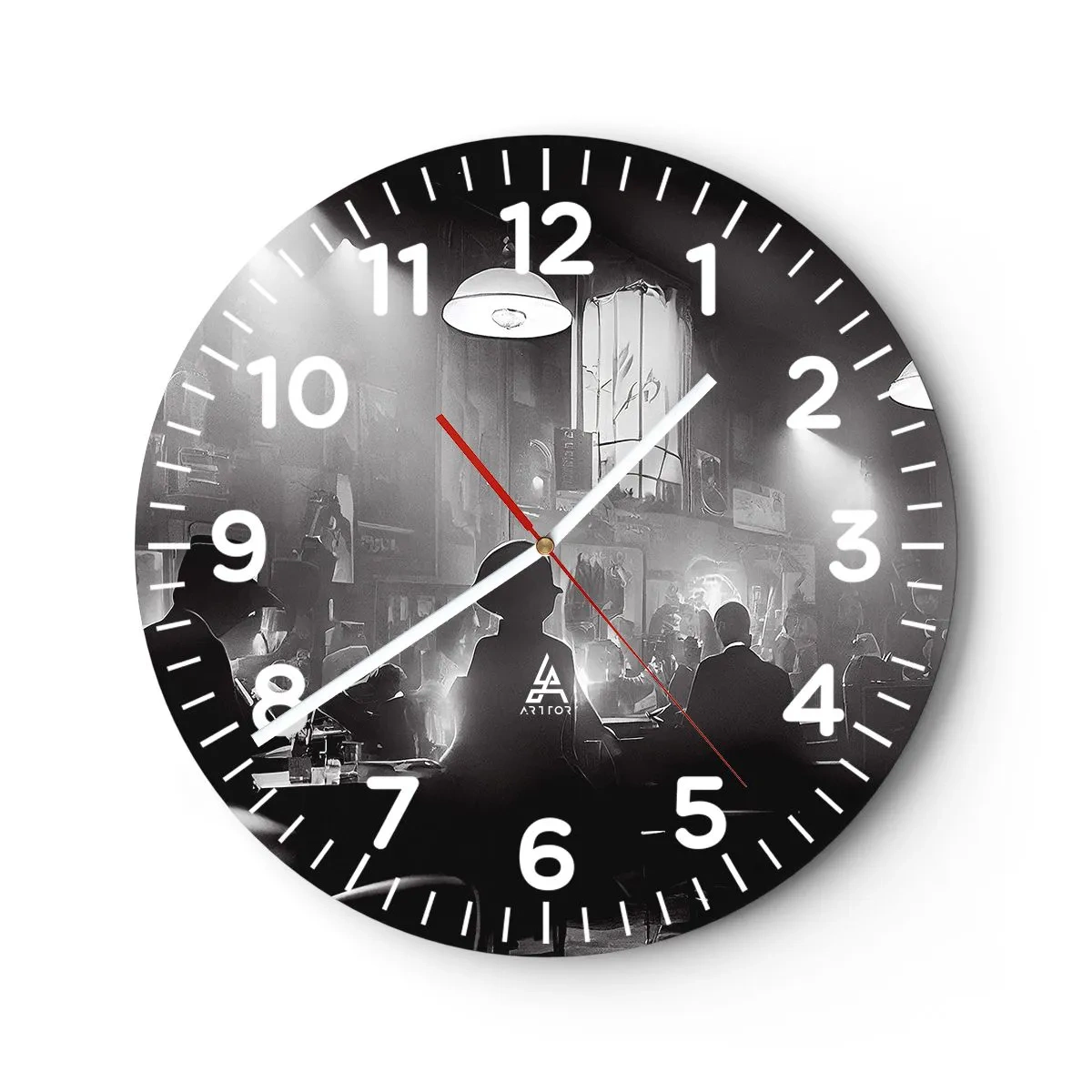 Orologio da parete - Orologio in Vetro - Nell'atmosfera jazz - 30x30 cm