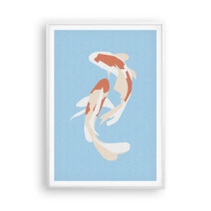 Poster in cornice bianca - Nuoto sincronizzato spontaneo - 70x100 cm