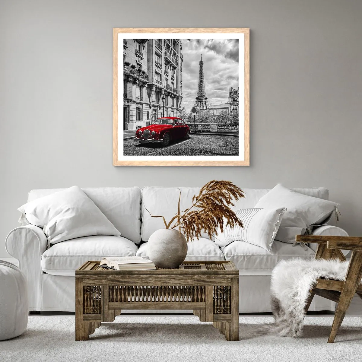 Poster in cornice rovere chiaro - Predatore in città - 50x50 cm