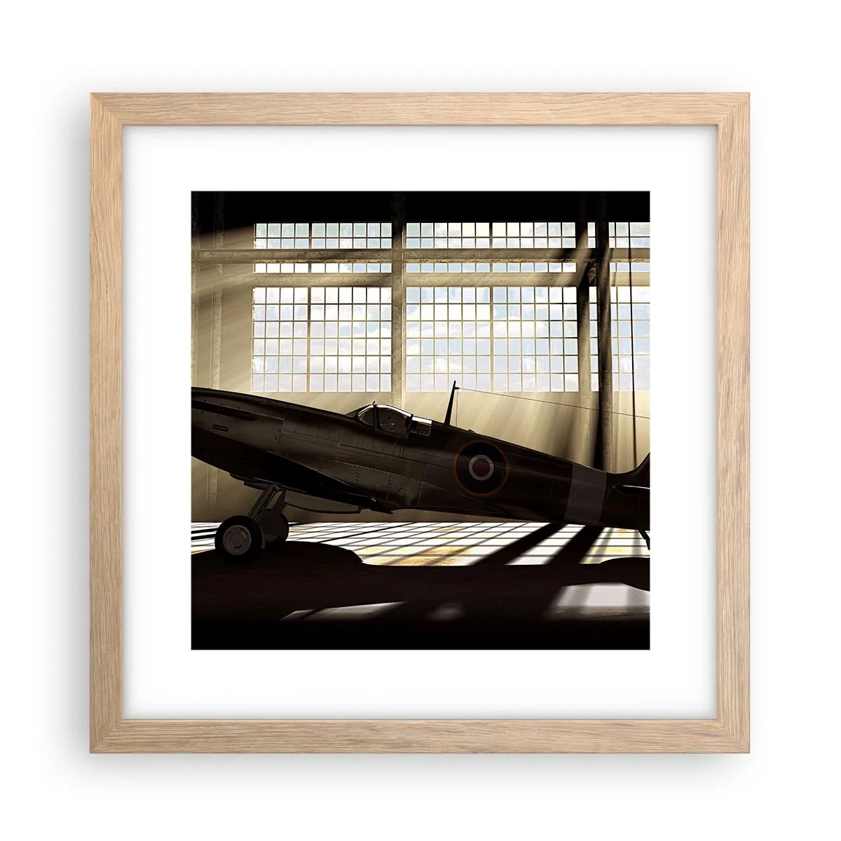 Poster in cornice rovere chiaro - Il riposo del guerriero - 30x30 cm