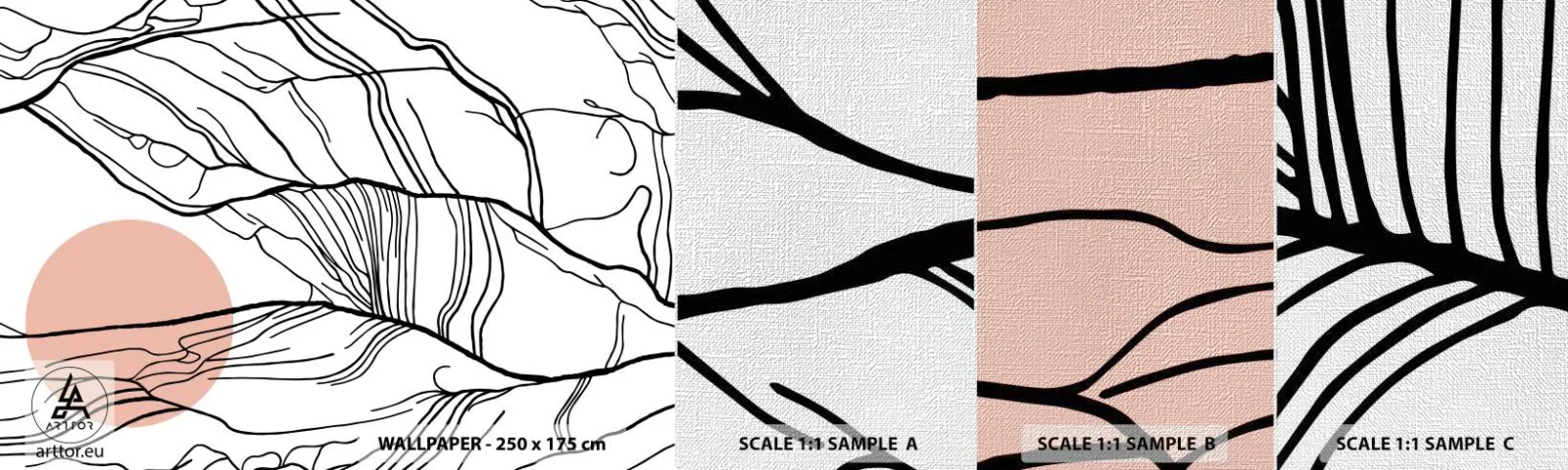 Campione di Fotomurale Premium Canvas - Nella rete dei rami - Astrazione, Grafica, Progetto - 100x30 cm