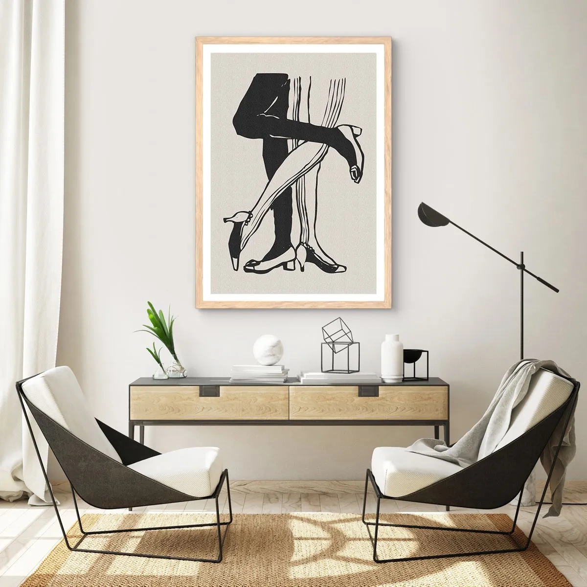 Poster in cornice rovere chiaro - Attributo femminile - 50x70 cm