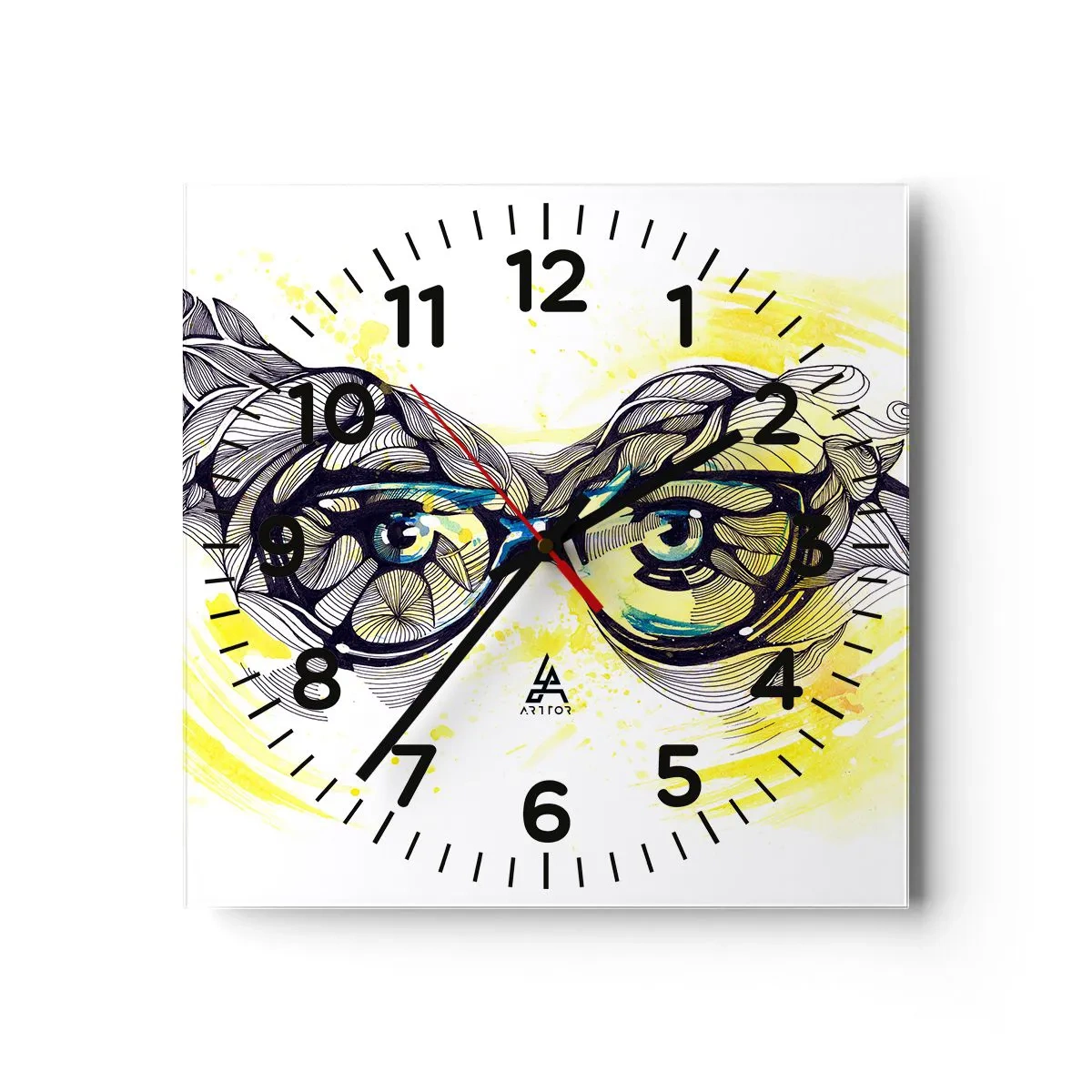 Orologio da parete - Orologio in Vetro - Attraverso gli occhiali blu - 30x30 cm